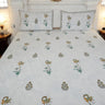 hand block printed premium cotton king size bedsheet | front view