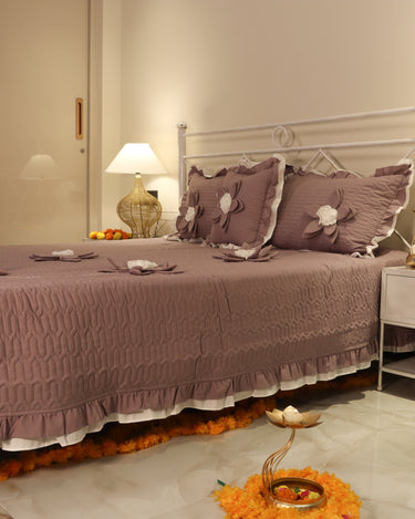 lavender 3d flower bedcover set broader view 