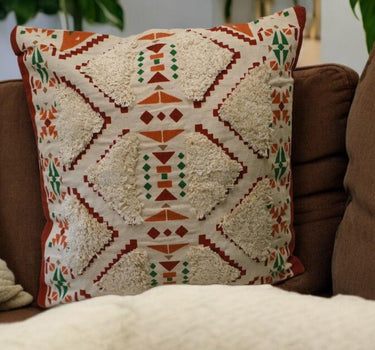 geometric tufted cushion cover 16 X 16 front view