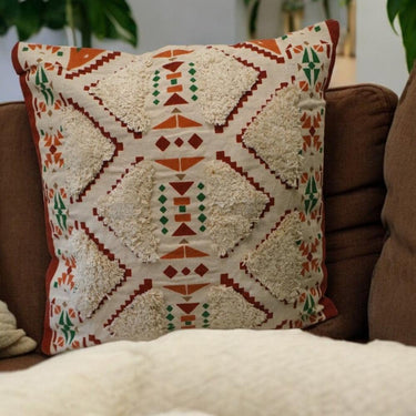 geometric tufted cushion cover 16 X 16 front view