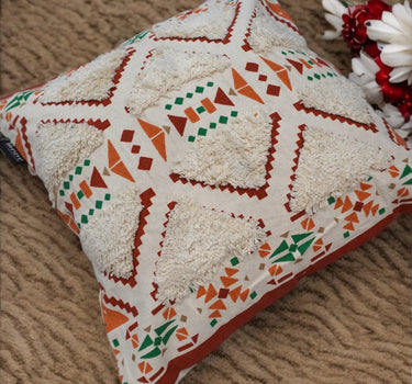 geometric tufted cushion cover 16 X 16 overall view