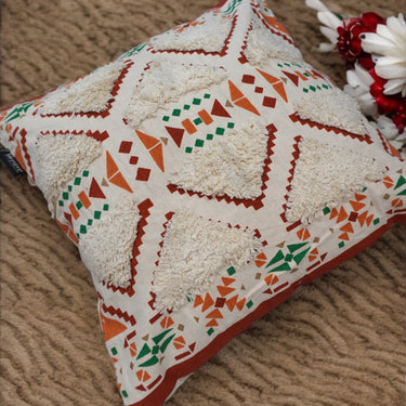 geometric tufted cushion cover 16 X 16 overall view