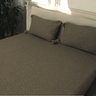 olive knitted bedcover | side view