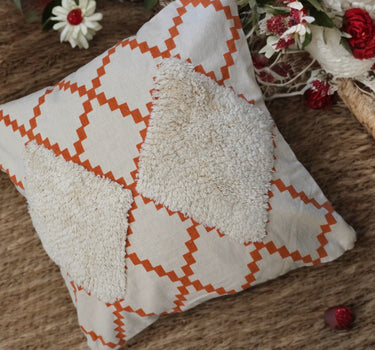 Diamond box tufted cushion cover 16 X 16 upper view