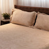 peach velvet warm bedsheet | full view