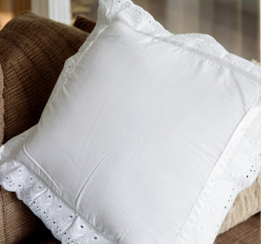 vintage lace white cushion cover | side view