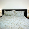 warm printed velvet bedsheet | close view