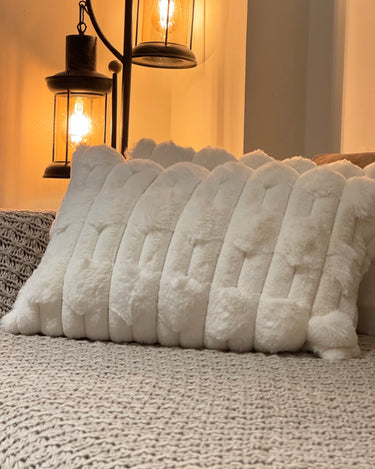 white furry cushions | front